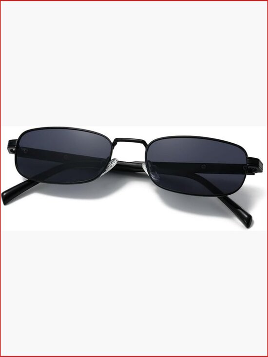 Retro Rectangular Sunglasses UV400 Metal Frame Unisex Medium Fit main image 5